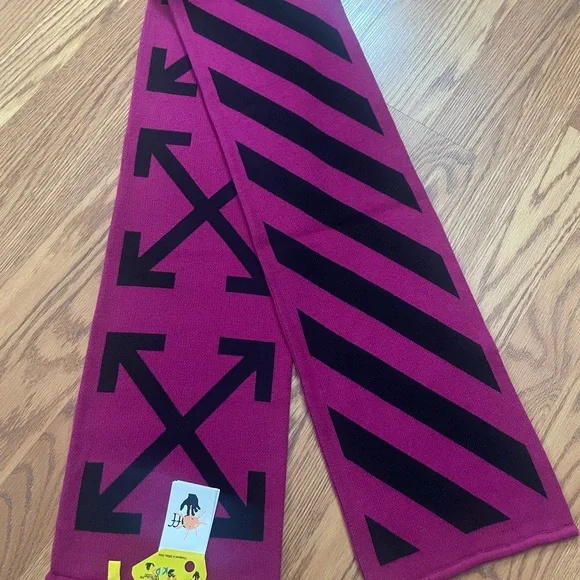Off-White Pink Black Arrow Scarf Knit (kid) Logo Streetwear Authentic - Picture 2 of 3